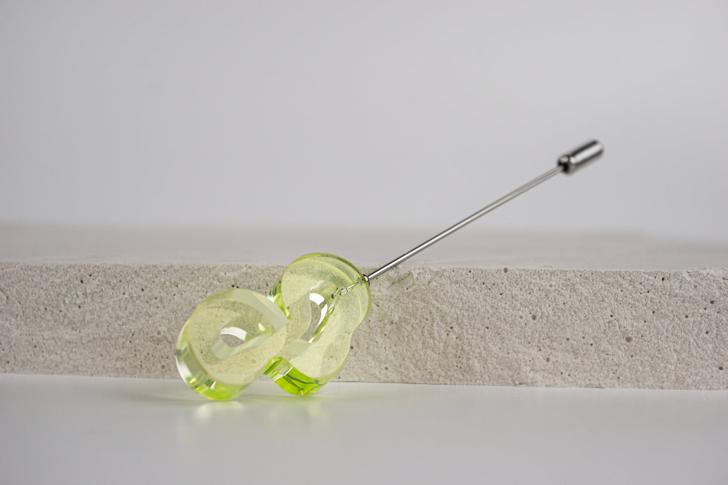 Flowing Forms - Amoeba Pin - Green Uranium