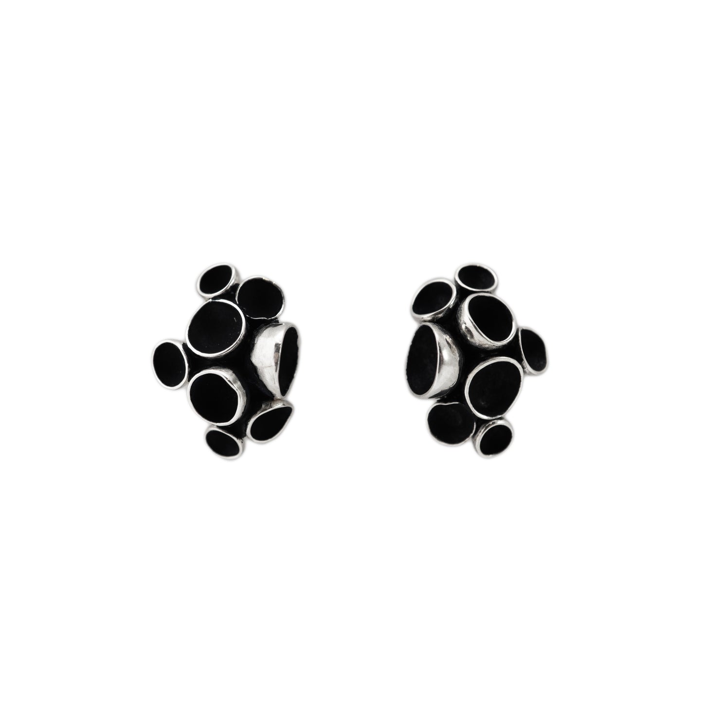 Pezizaceae Cluster Earrings - L - Black
