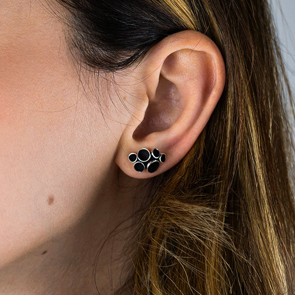 Pezizaceae Cluster Earrings - M - Black