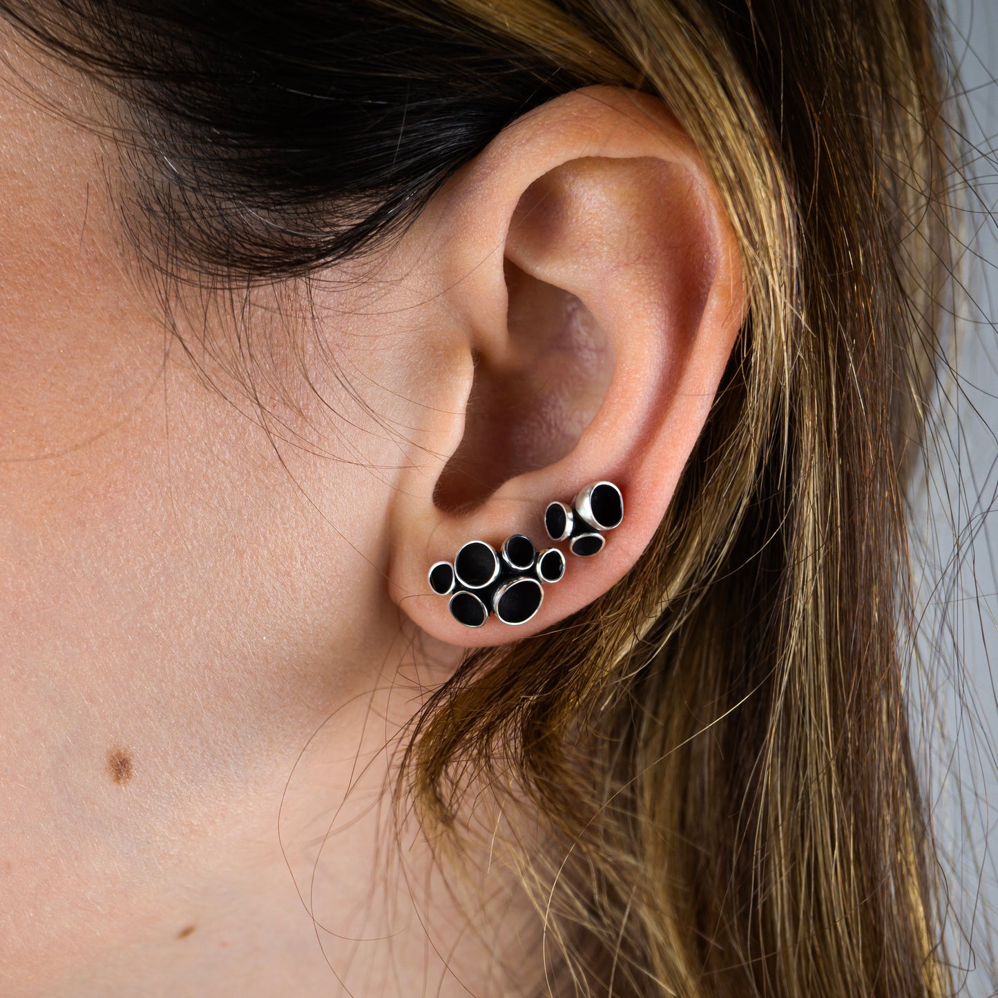 Pezizaceae Cluster Earrings - M - Black