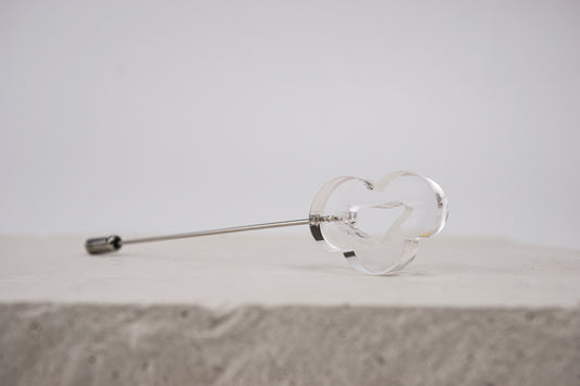 Flowing Forms - Amoeba Pin - Crystal Clear