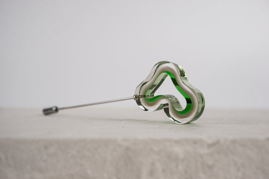 Flowing Forms - Amoeba Pin - Green