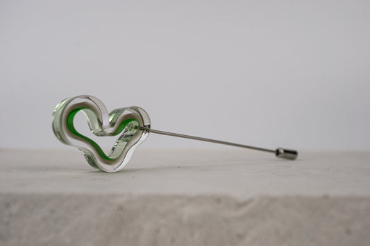 Flowing Forms - Amoeba Pin - Green