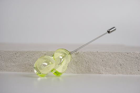 Flowing Forms - Amoeba Pin - Green Uranium