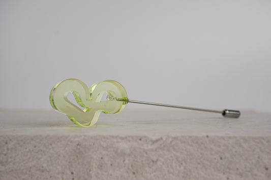 Flowing Forms - Amoeba Pin - Green Uranium