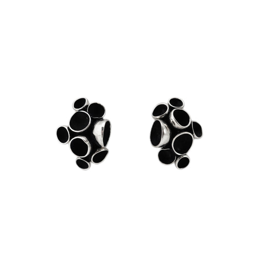 Pezizaceae Cluster Earrings - L - Black