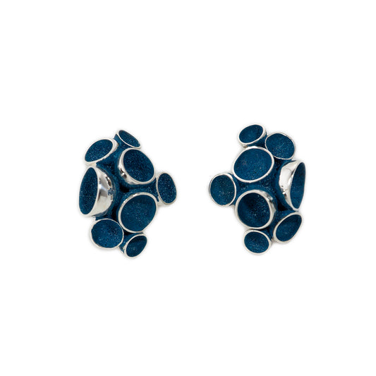 Pezizaceae Cluster Earrings - L - Teal