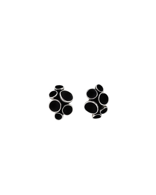 Pezizaceae Cluster Earrings - M - Black