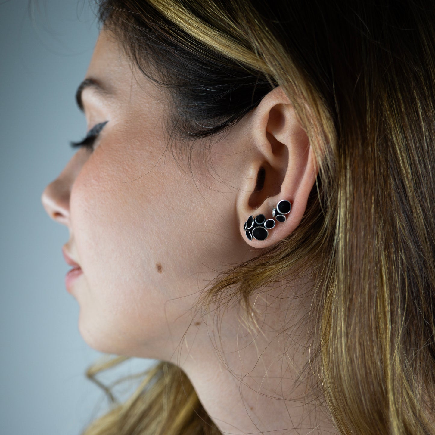 Pezizaceae Cluster Earrings - S - Black